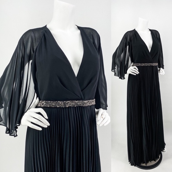 NWT Laundry by Shelli Segal Cape Chiffon Gown - Picture 2 of 15